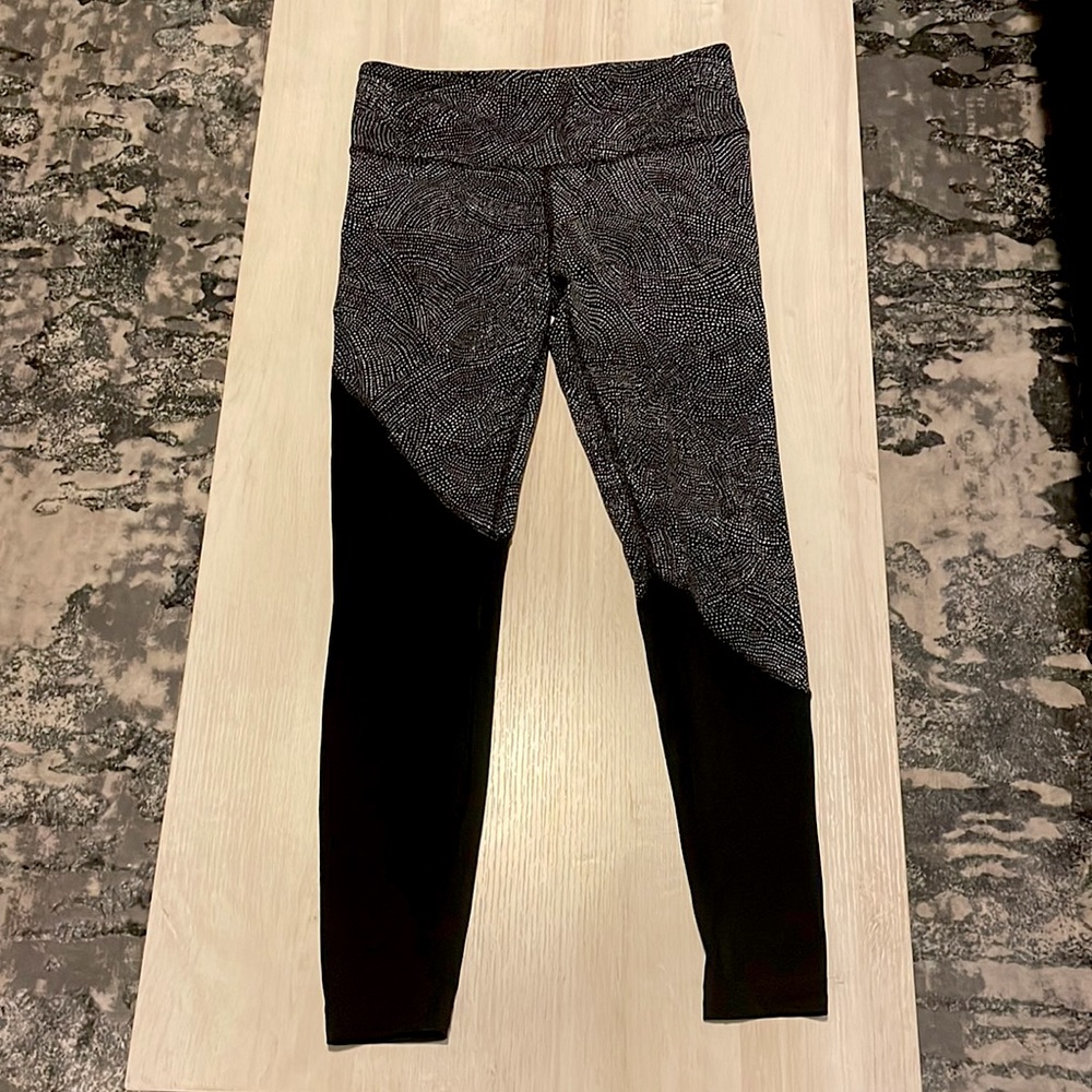 Lululemon Speed Wunder Leggings Black Polka Dot Asymmetrical